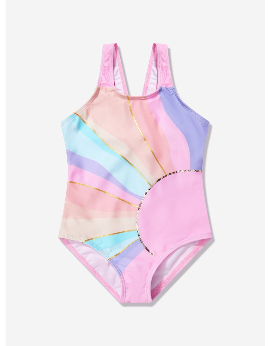 Girls Rainbow Swimsuit in Pink