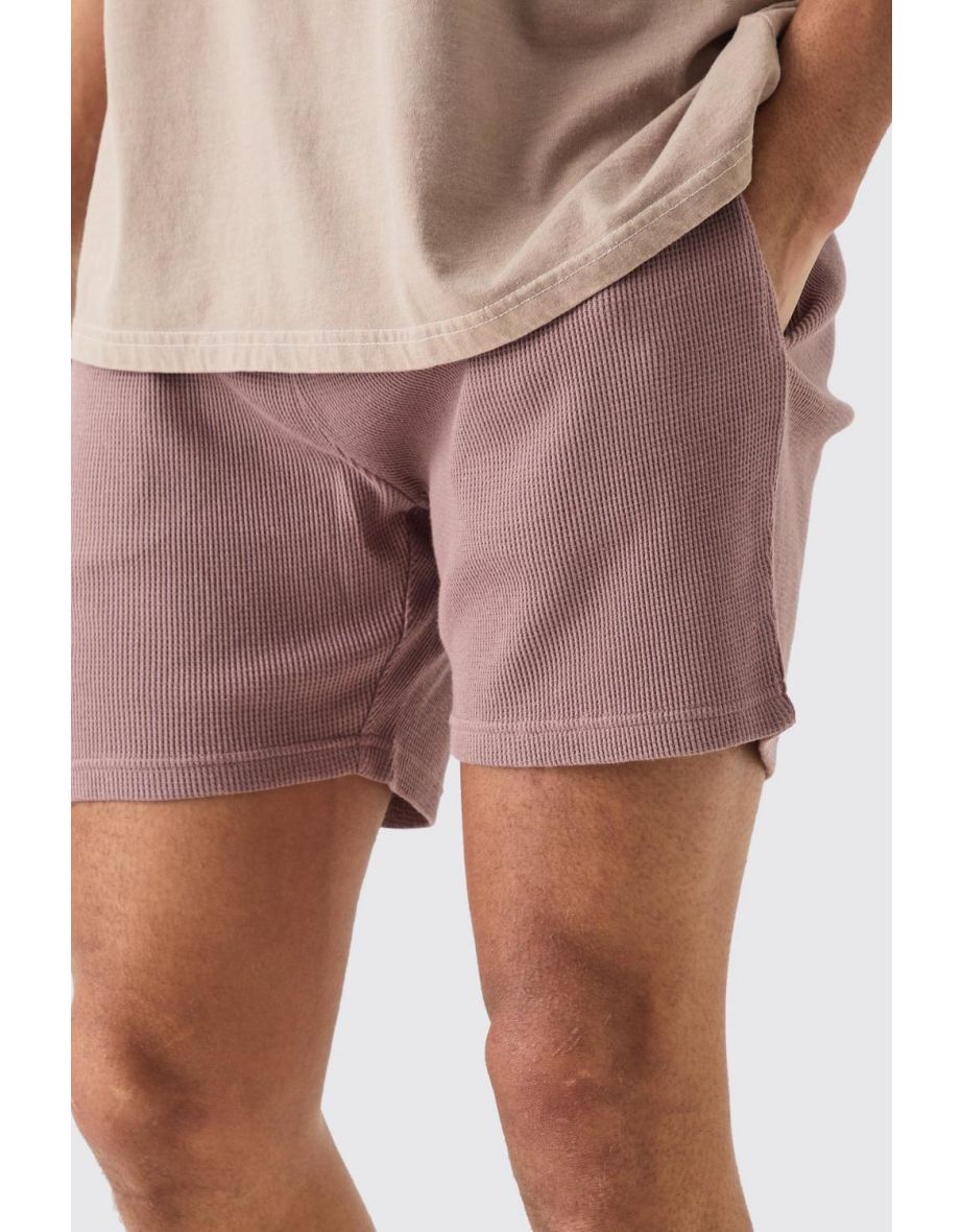 Slim Short Length Waffle Short - mauve - 2