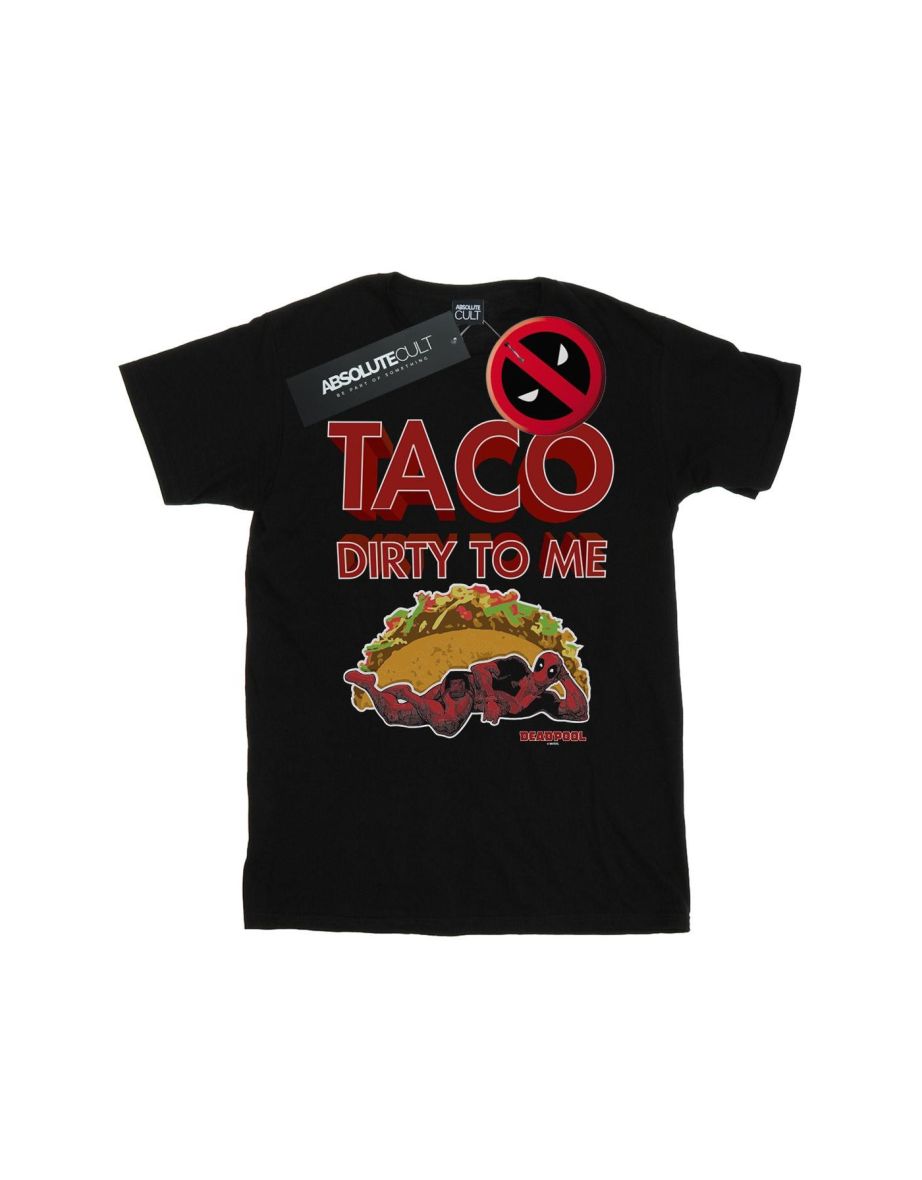 Marvel Mens Deadpool Taco Dirty To Me T-Shirt - Black - 1