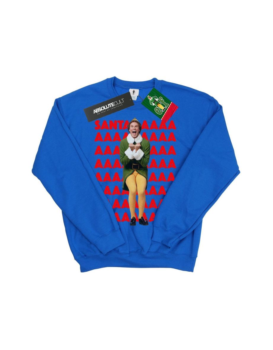 Elf Girls Buddy Santa Scream Sweatshirt - Royal Blue