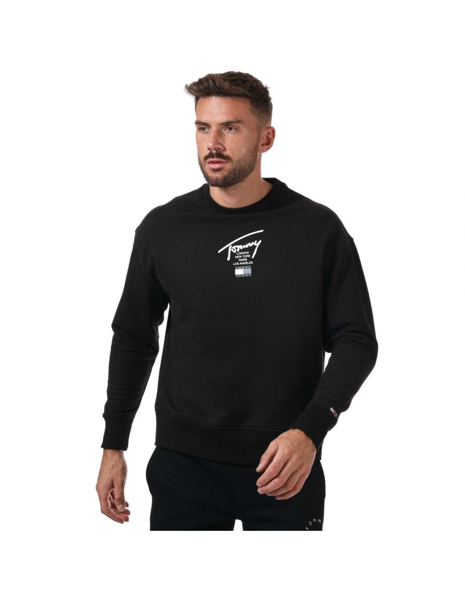 Men's Tommy Hilfiger Modern Essential Signature Logo Sweatshirt in Black