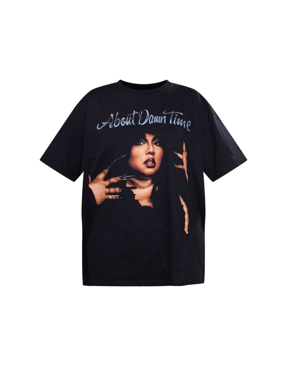 Black Lizzo Print T Shirt - 4