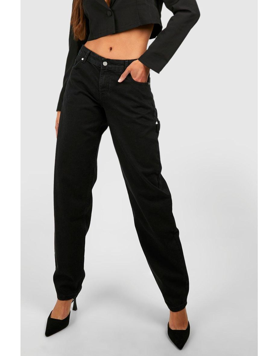 Tall Black Low Rise Boyfriend Jeans - 3