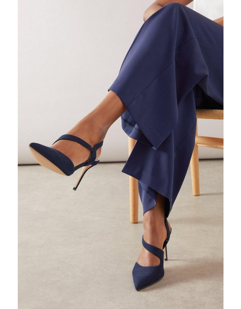 Wide Fit Everly Asymmetric Pointed Stiletto High Heel Courts