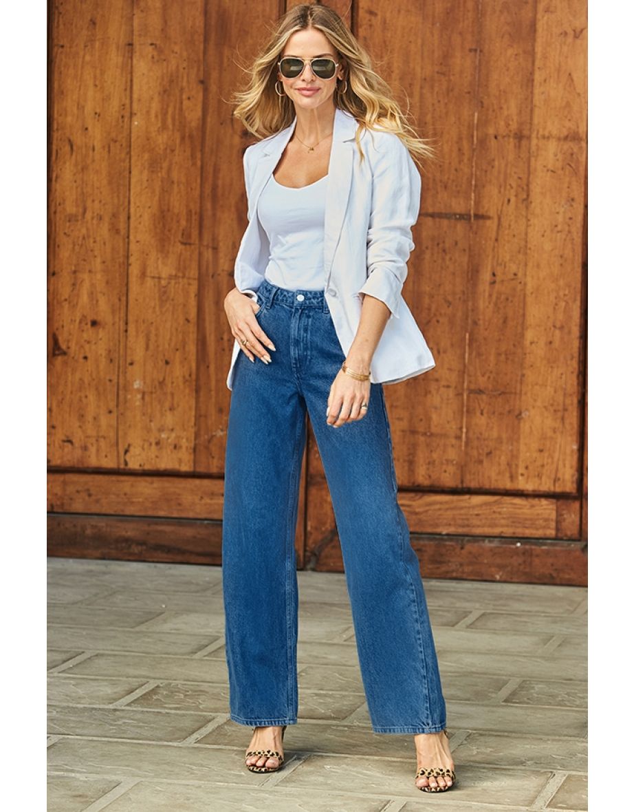 Indigo Blue Wide Leg Jeans - 4
