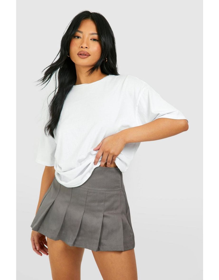 Petite Box Pleat Tennis Skort - grey