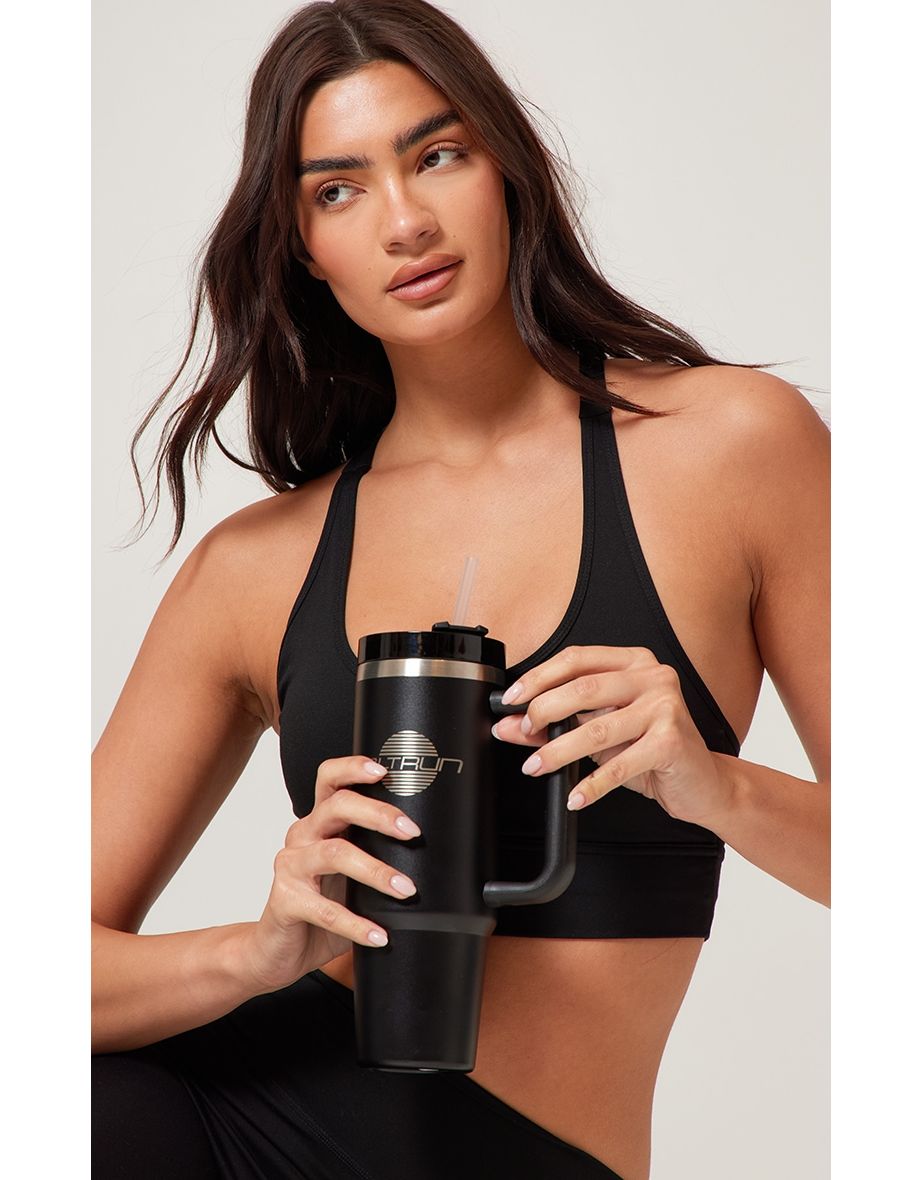 PRETTYLITTLETHING Run Black Tumbler - 1