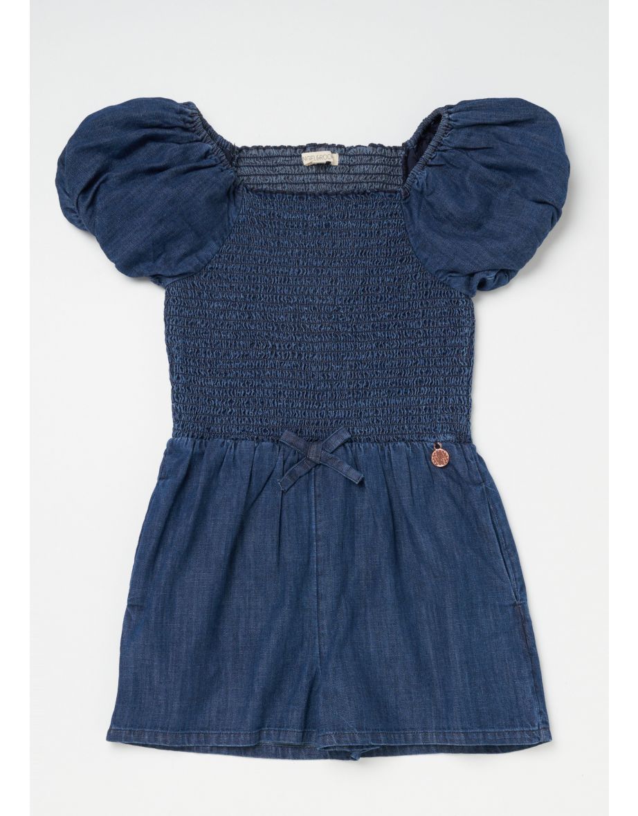 Savannah Chambray Shirred Playsuit