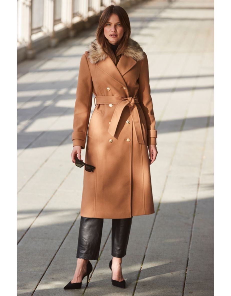 Faux fur trench hotsell