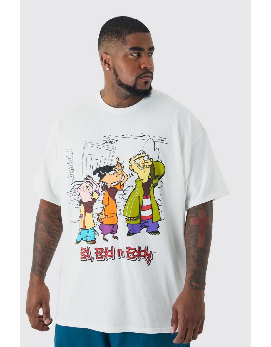 Plus Ed Edd n Eddy License Print T-shirt In White - white - 2