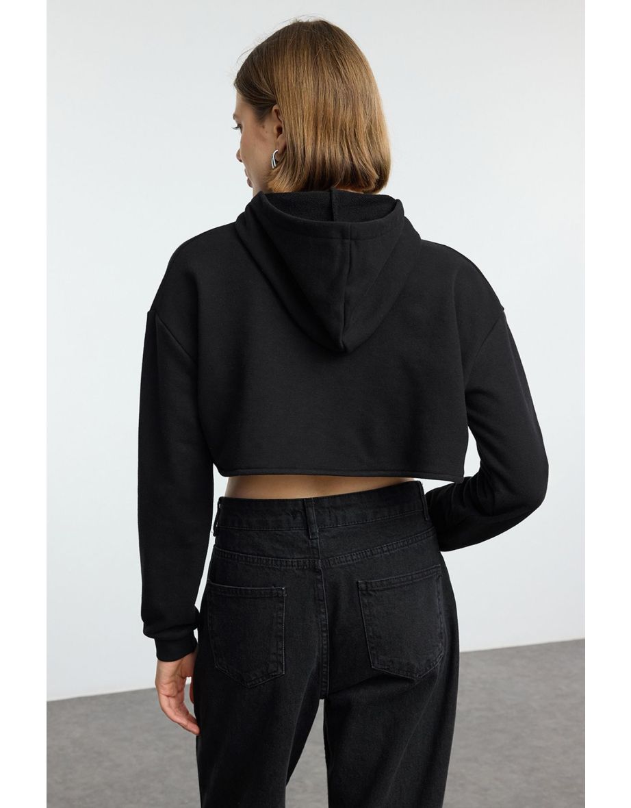 Black Knitted Hoodie - 4