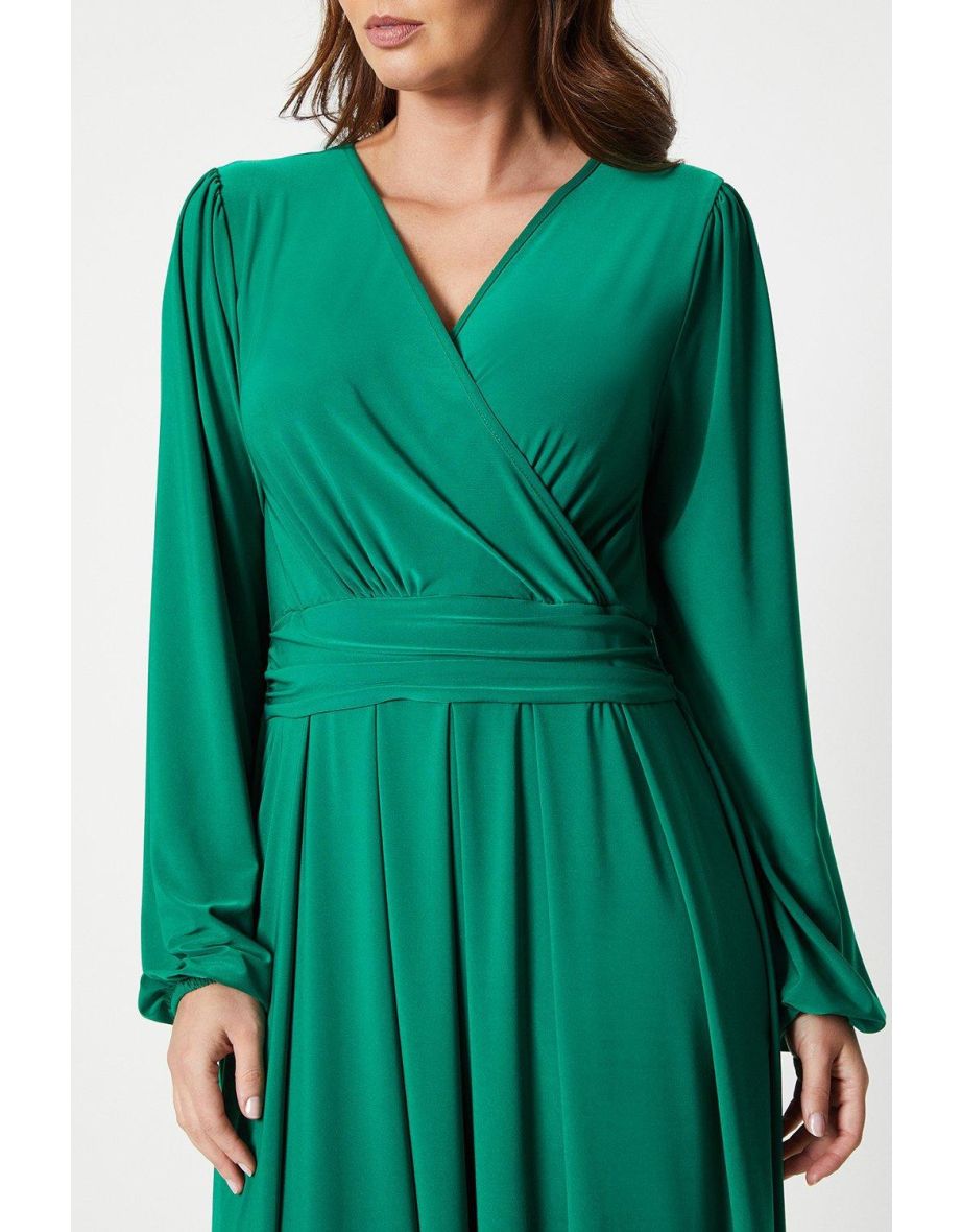 Tall Jersey Wrap Pleated Midaxi Dress - 3
