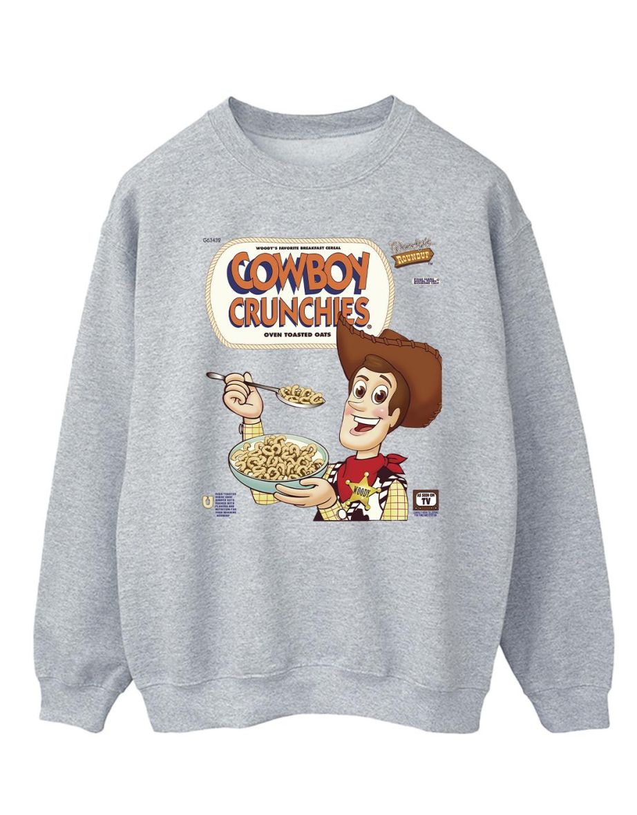 Disney Mens Toy Story Woody Cowboy Crunchies Cotton Sweatshirt - Sports Grey