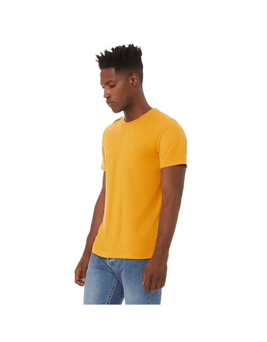 Canvas Mens Triblend Crew Neck Plain Short Sleeve T-Shirt - Mustard Triblend - 2