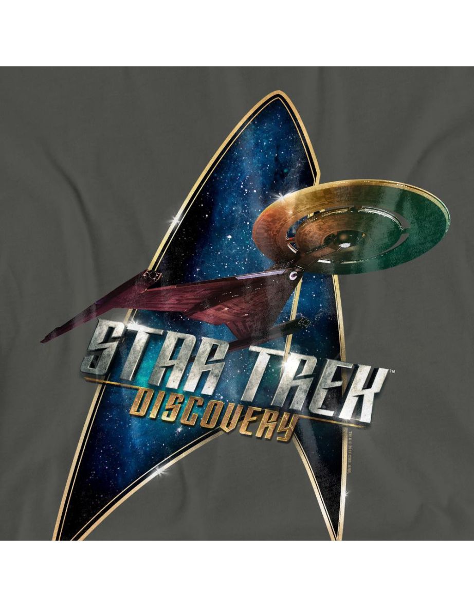 Star Trek: Discovery Unisex Adult Deco T-Shirt - Charcoal - 3