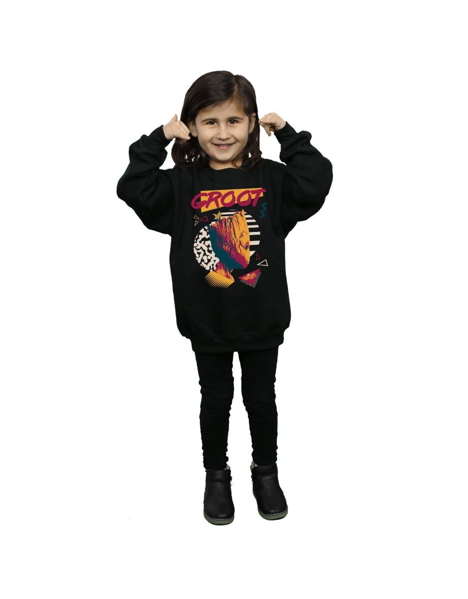 Marvel Girls Guardians Of The Galaxy Vol. 2 80s Groot Sweatshirt - Black - 3