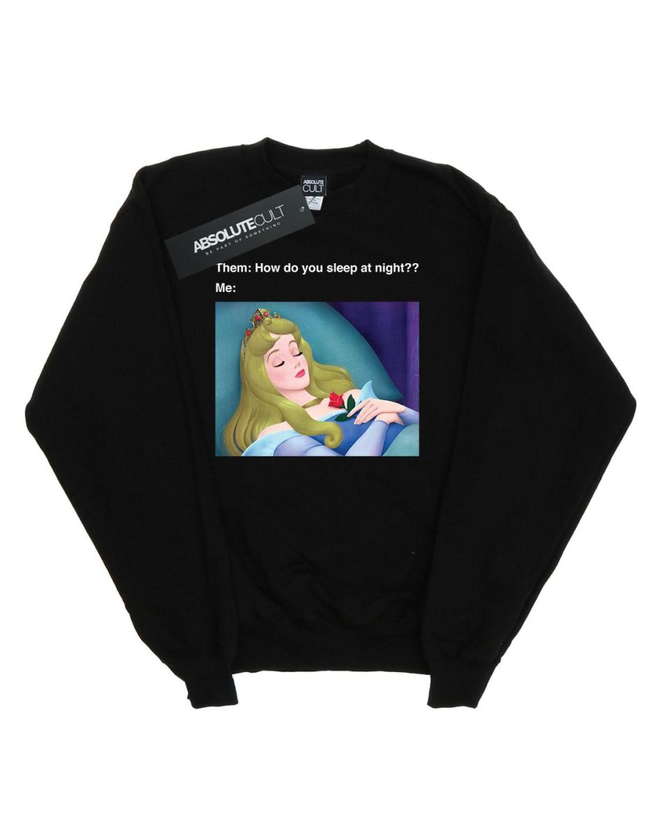 Disney Girls Sleeping Beauty Meme Sweatshirt - Black