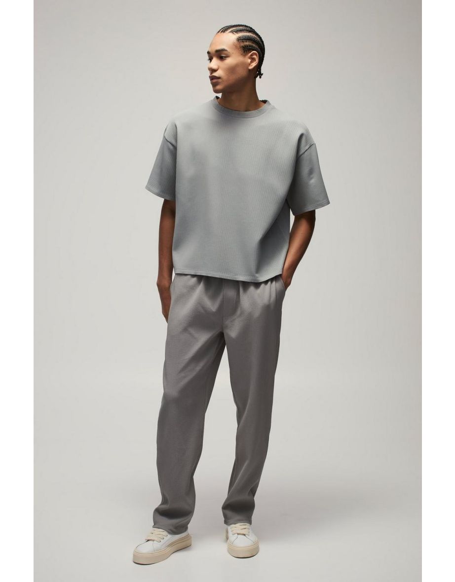 Pleated Oversized Boxy T-shirt & Trouser Set