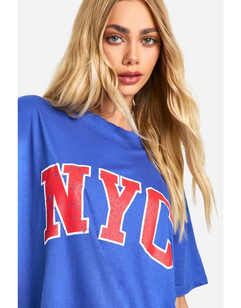 NYC oversized graphic T-Shirt - true blue - 3