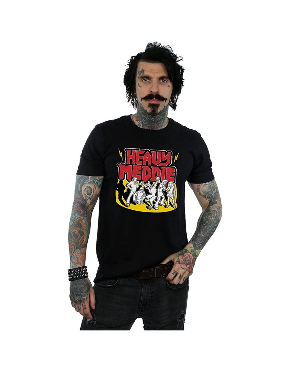 Scooby Doo Mens Heavy Meddle Cotton T-Shirt - Black