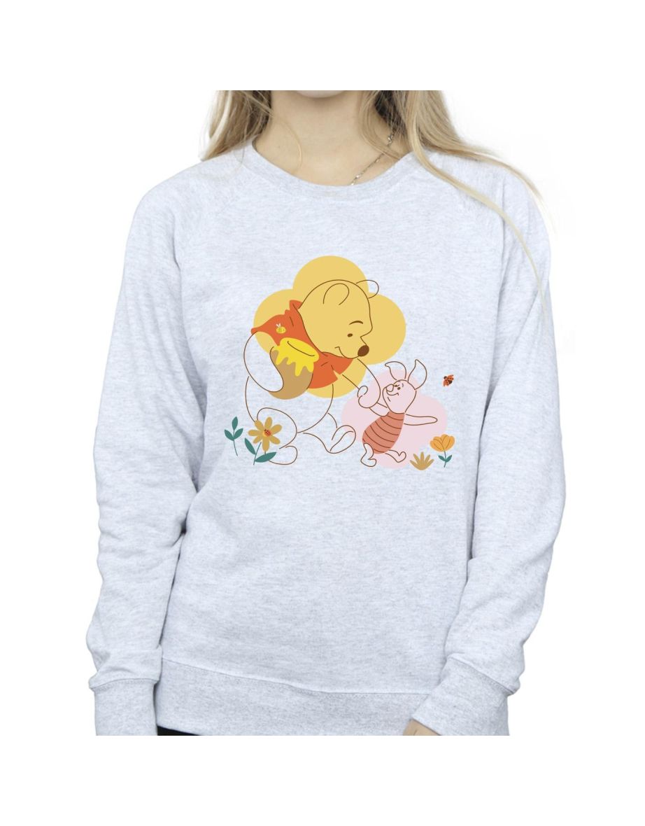 Disney Womens/Ladies Winnie The Pooh Piglet Sweatshirt - Sports Grey - 2