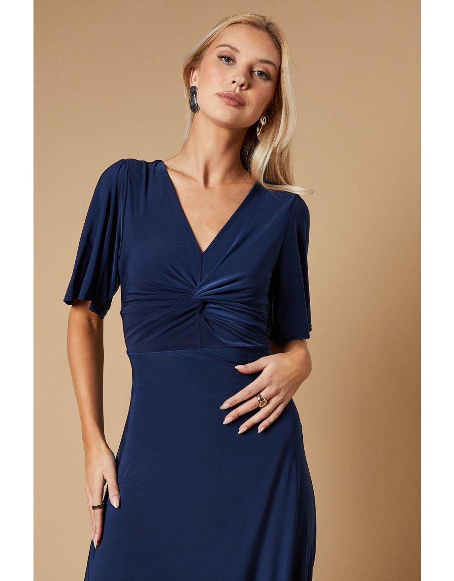 Occasion Double Jersey Twist Midi Dress - 3