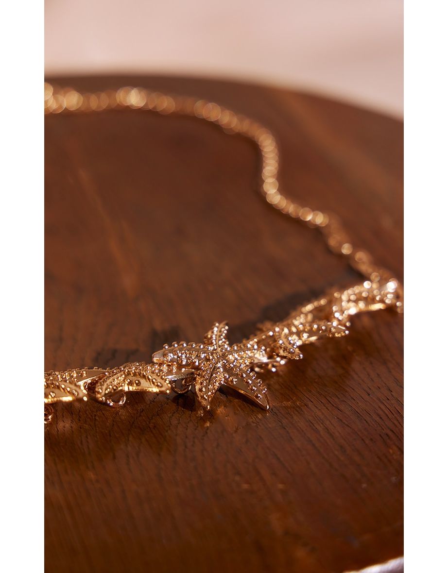 Gold Starfish Jewel Detail Belly Chain - 2