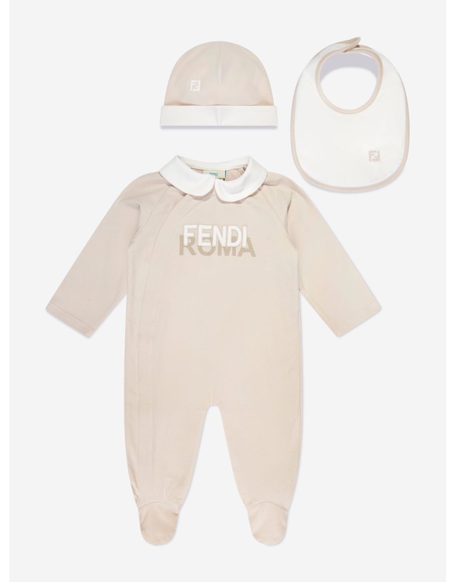 Baby 3 Piece Babygrow Gift Set in Beige