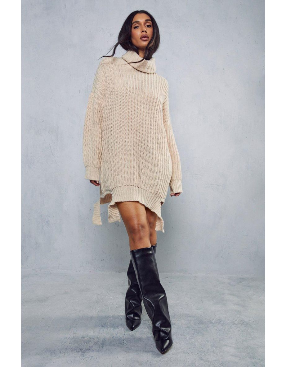 Rib Knit Oversized Jumper Dress - 3