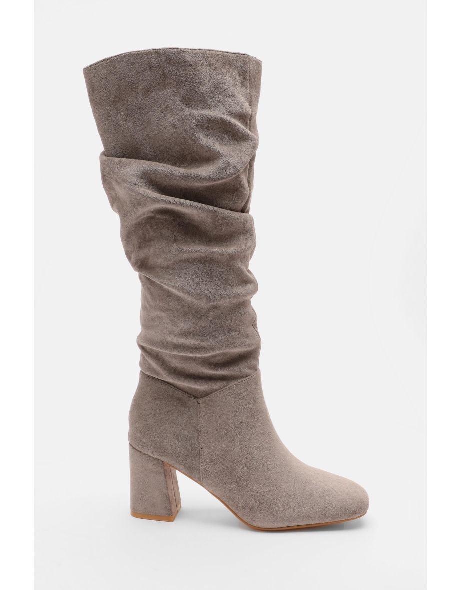 Grey shop ruched boots