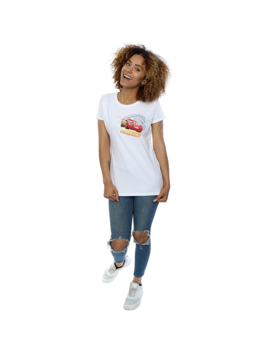 Cars Womens/Ladies Lightning McQueen Cotton T-Shirt - White - 3