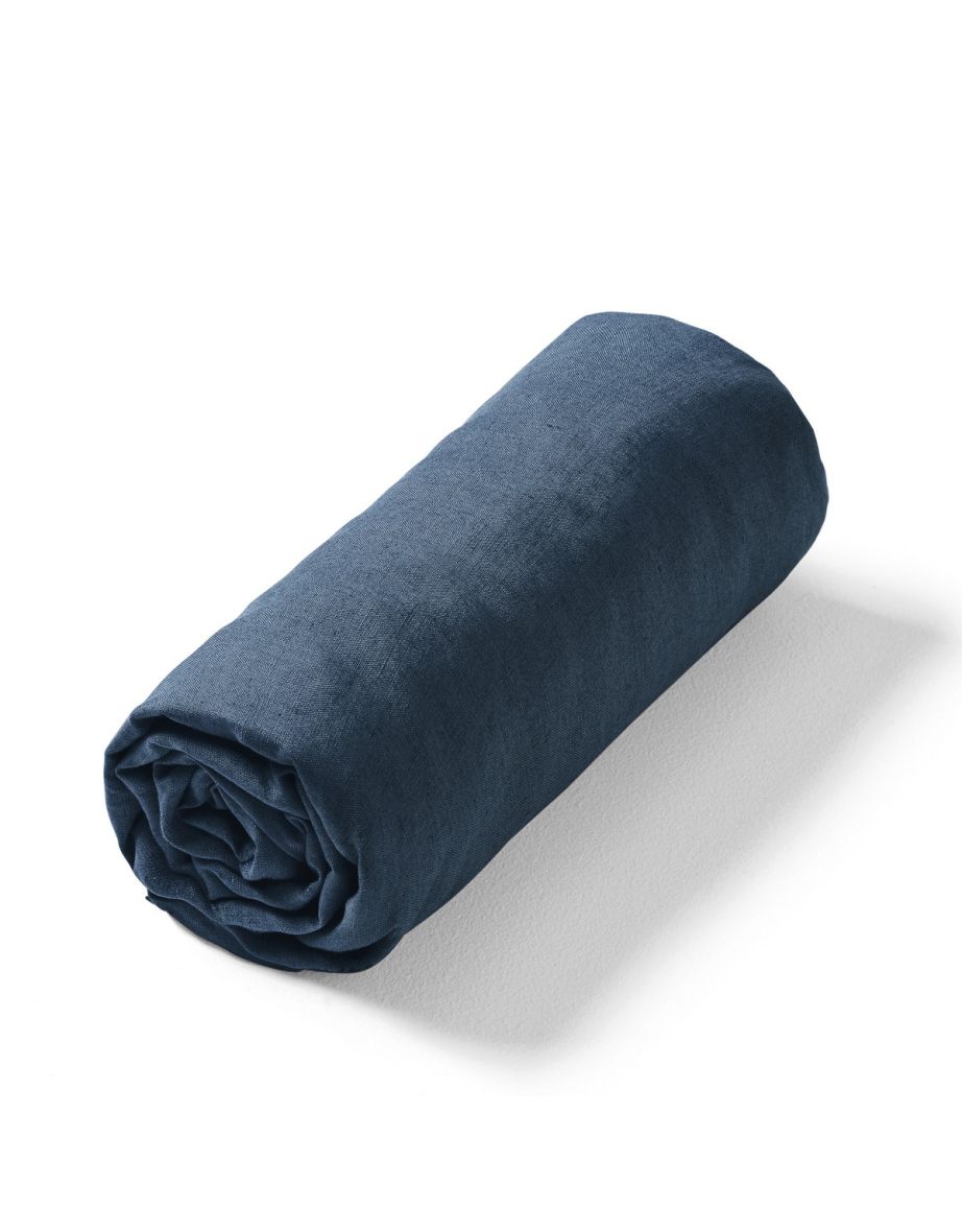 Elina 100% Washed Linen Fitted Sheet for Thick Mattresses