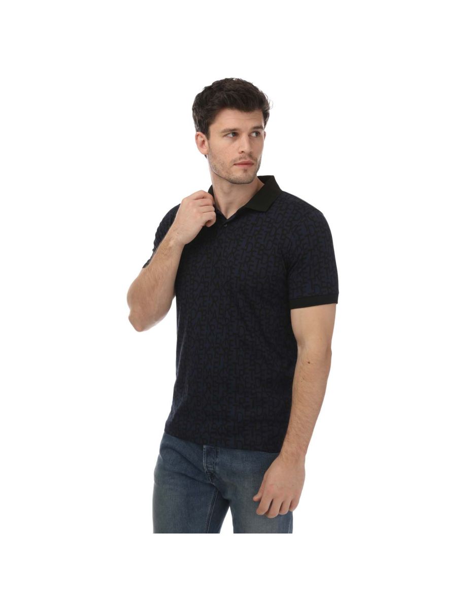 Men's Ted Baker Chapar Regular Printed Polo in Blue