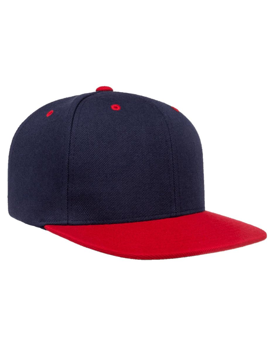 Yupoong Mens The Classic Premium Snapback 2-Tone Cap - Navy/Red - 3