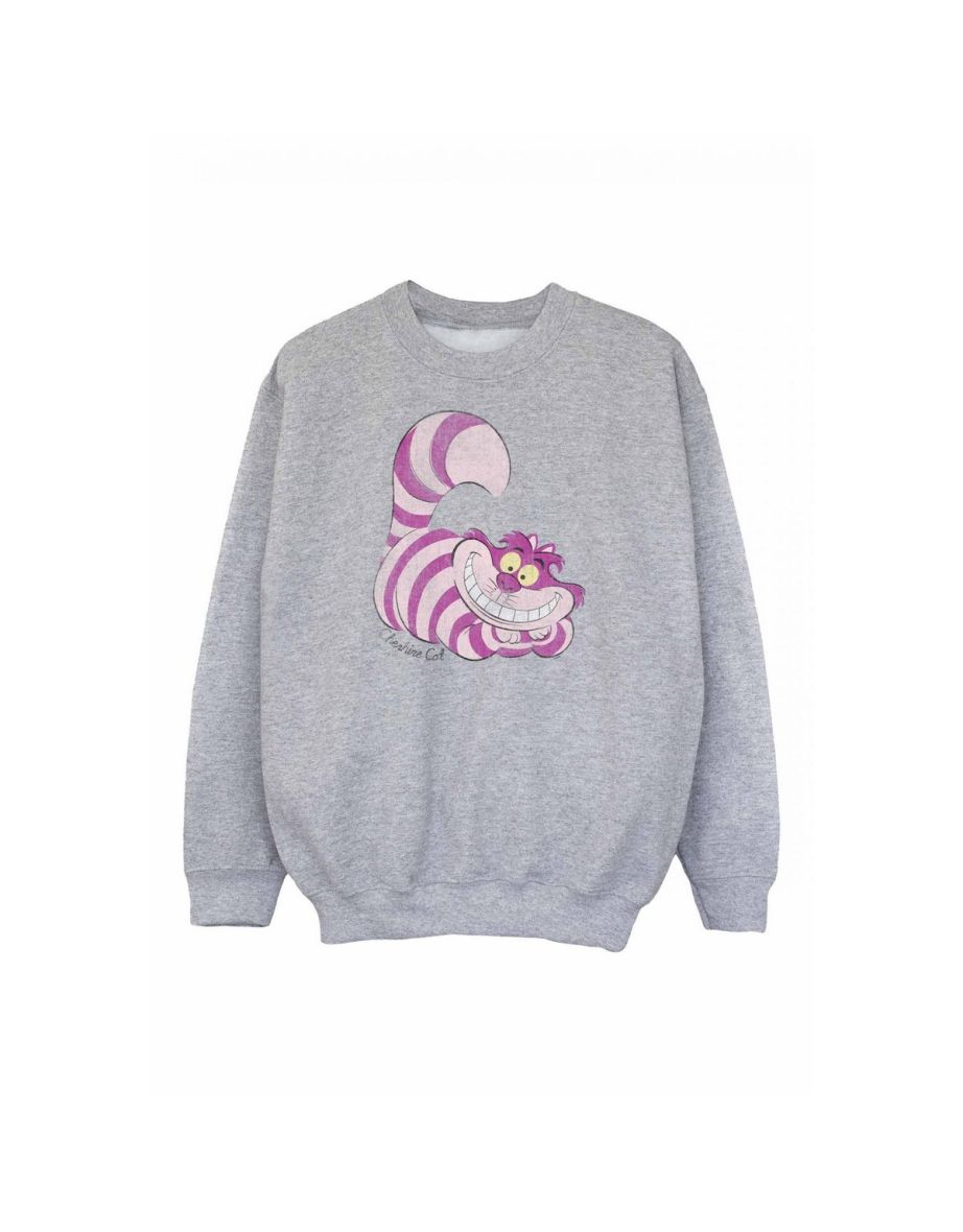 Alice In Wonderland Girls Cheshire Cat Sweatshirt - Sports Grey - 3
