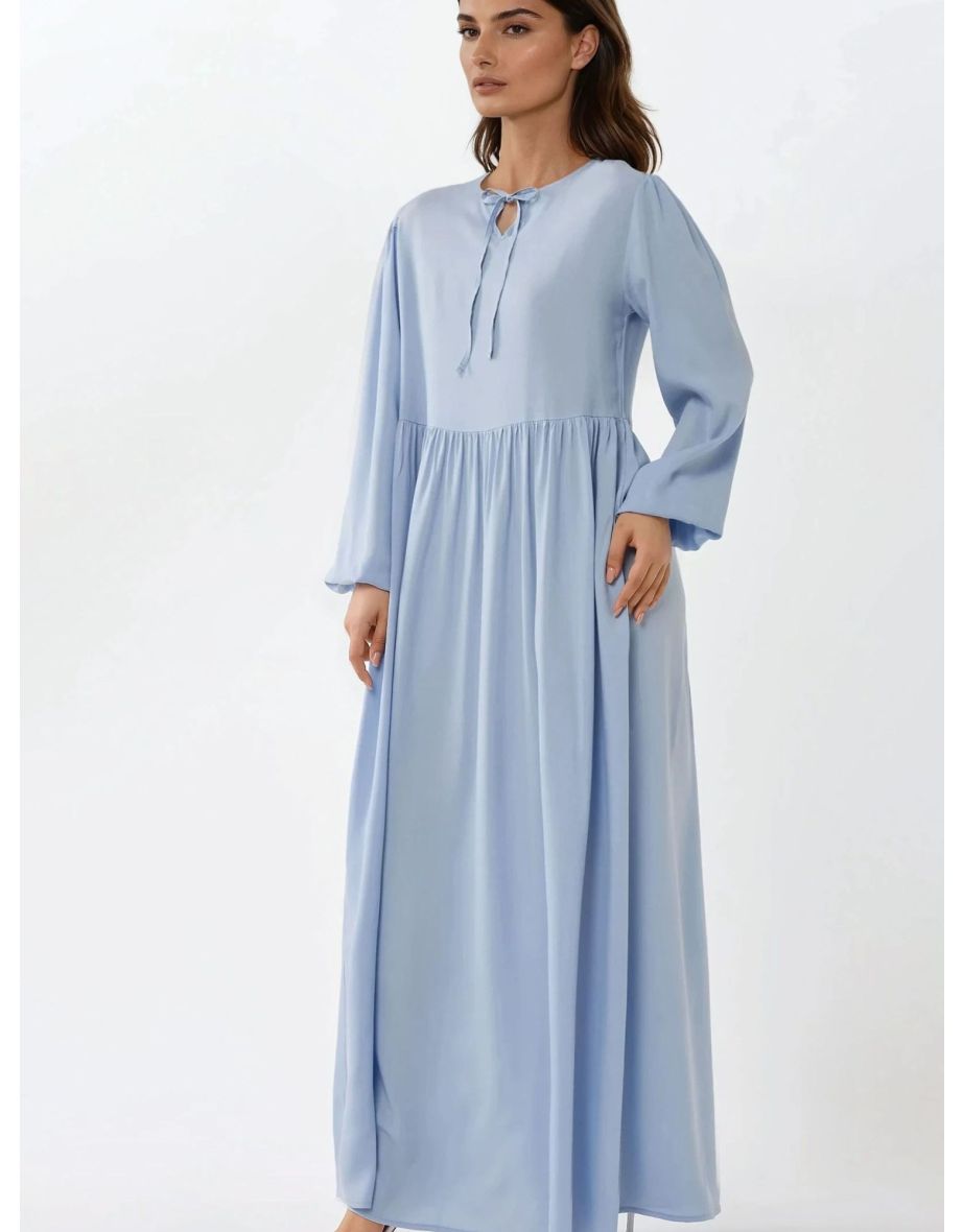 Maxi Dress with A-Form Fit and Crew Neck - 5