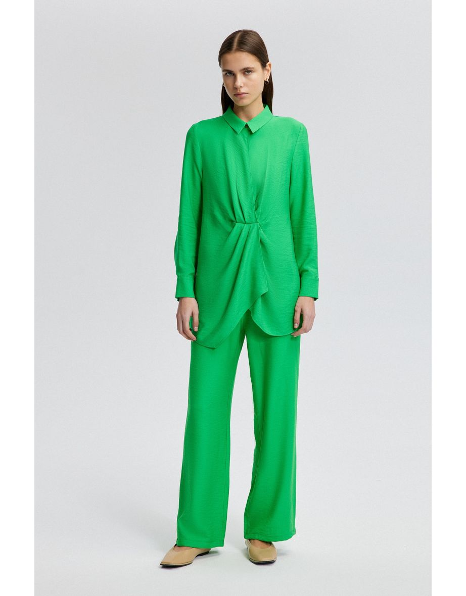 SHIRT COLLAR TUNIC TROUSER SET