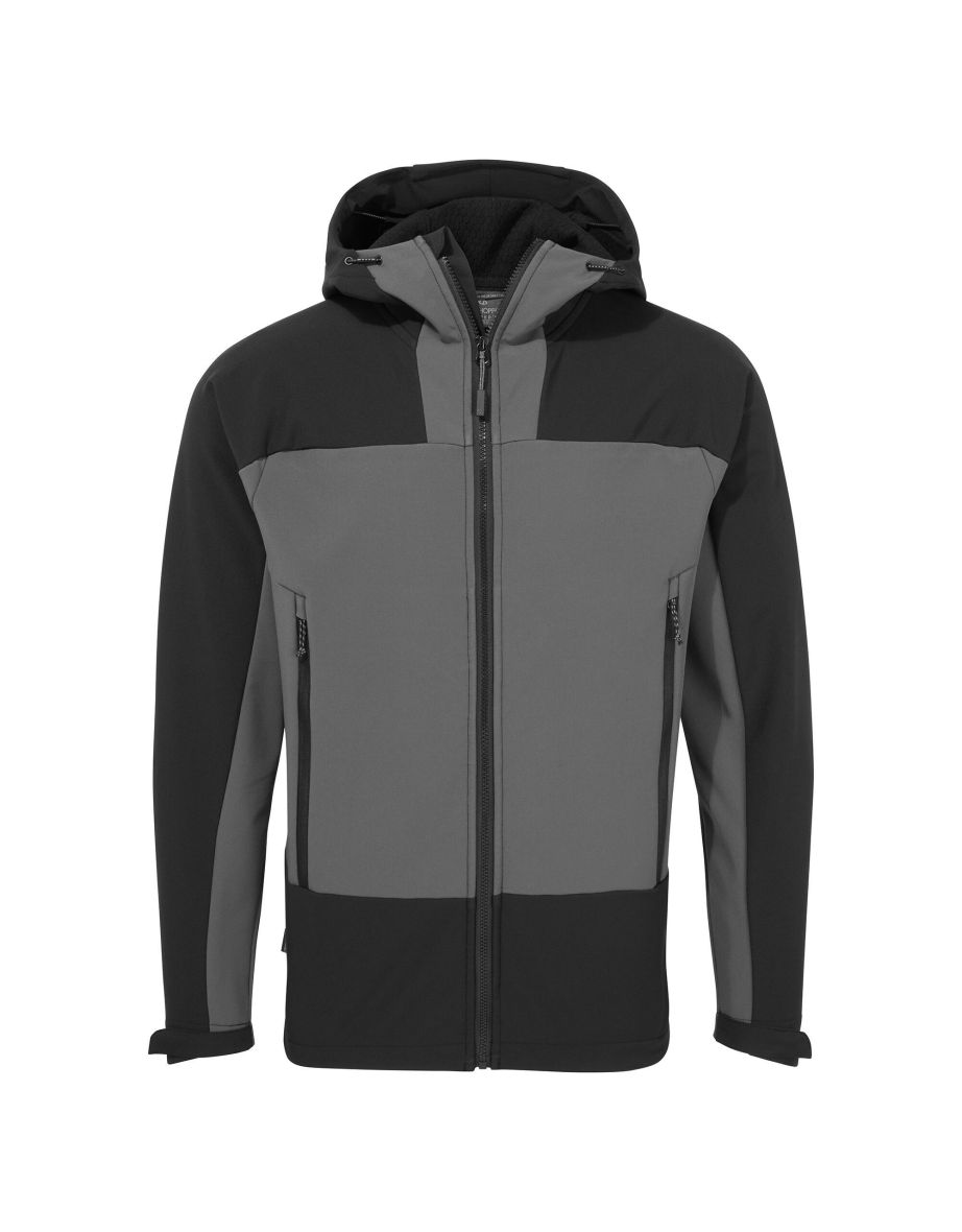 Craghoppers Mens Expert Softshell Hooded Active Soft Shell Jacket - Carbon Grey/Black