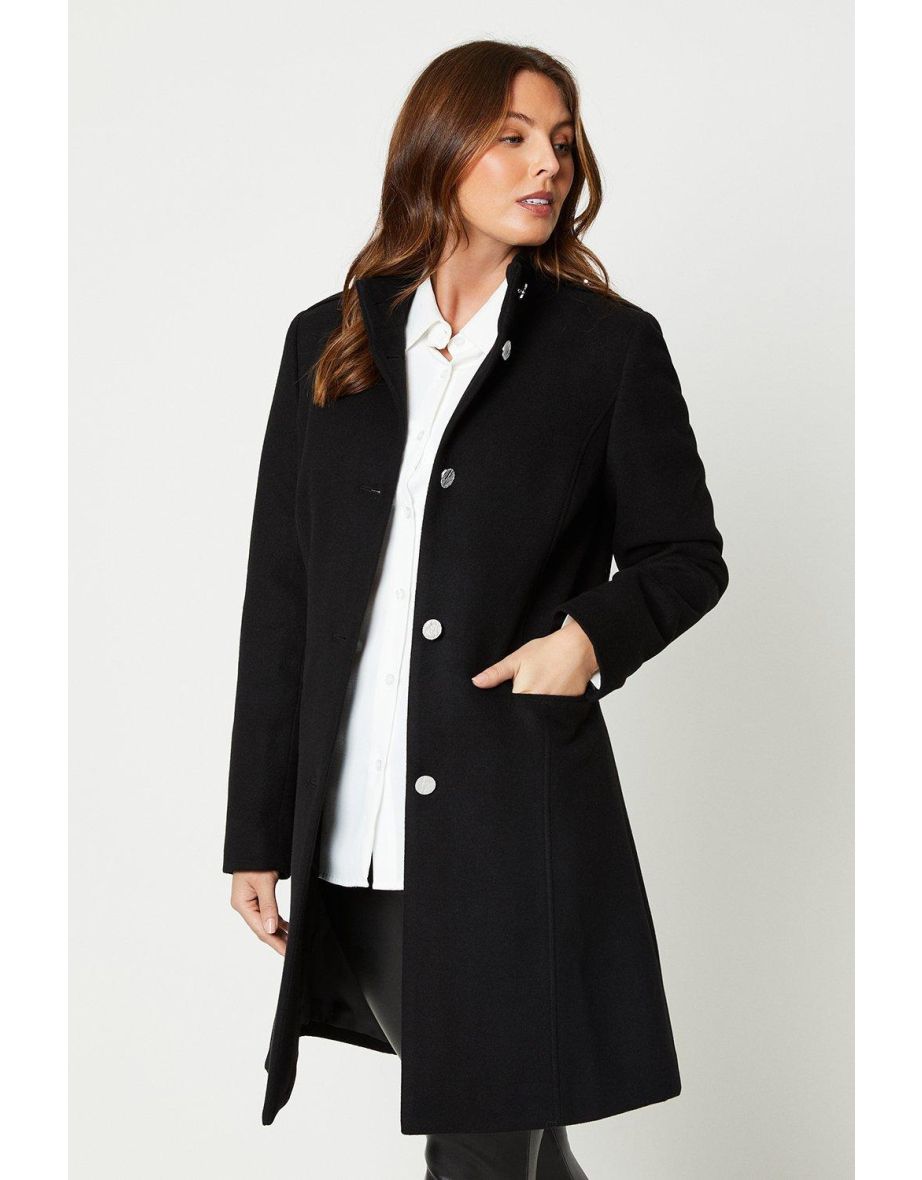 Wallis black faux wool sale coat