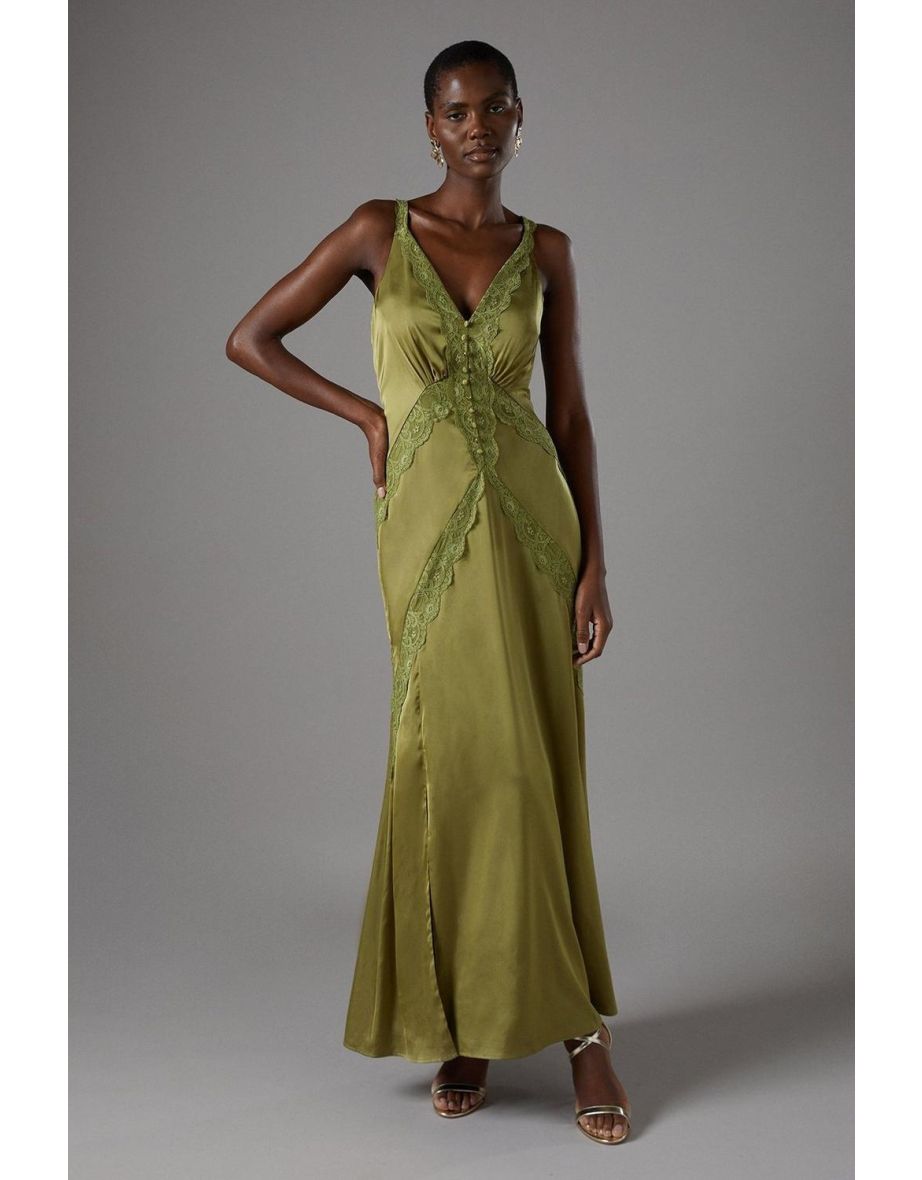 Lace Trim Maxi Dress