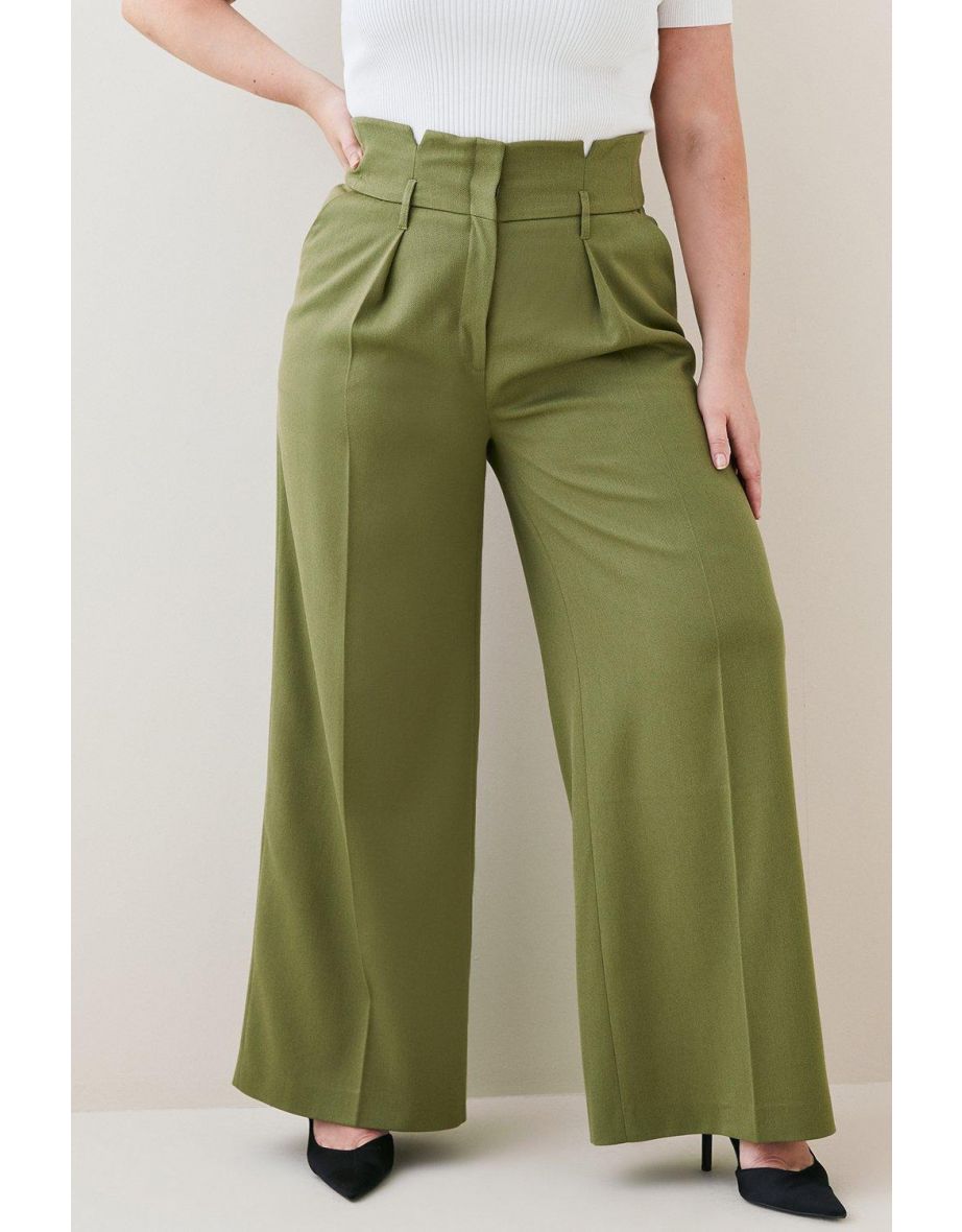 Plus Size Relaxed Tailored Wide Leg Trousers - 2