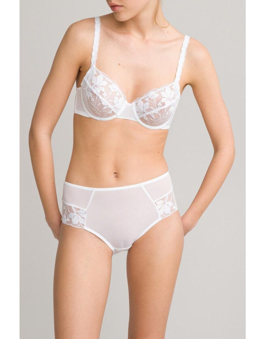 Full Knickers with Embroidered Tulle Detail