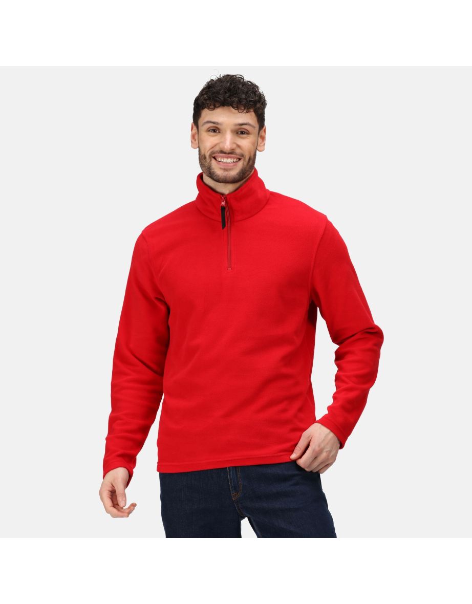 Regatta Mens Micro Zip Neck Fleece Top - Classic Red