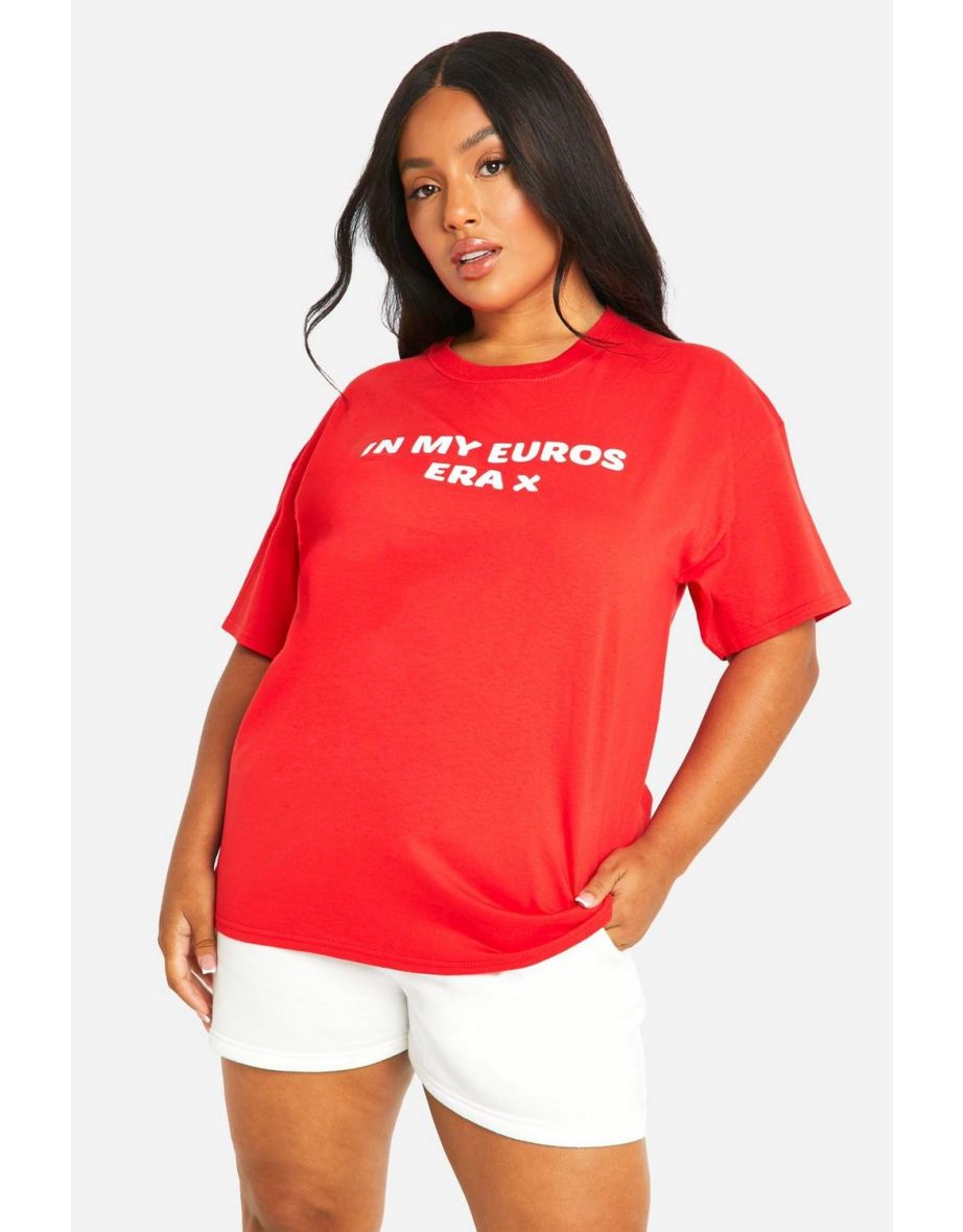 Plus Euros Era Oversized T-shirt - red
