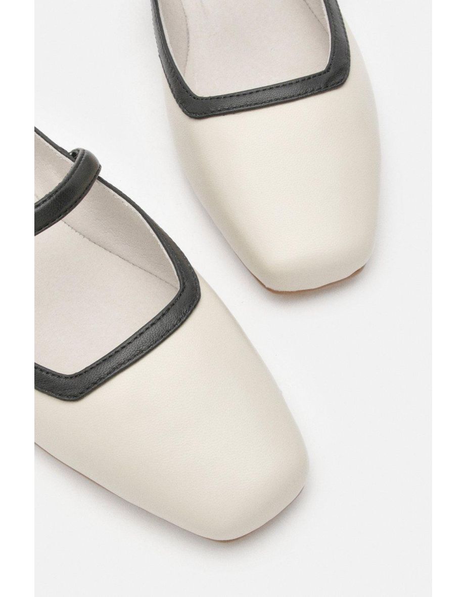 Leather Flat Square Toe Mary Jane - 3