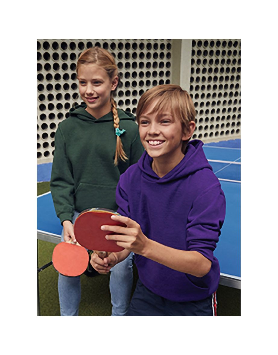 Fruit Of The Loom Childrens Unisex Hooded Sweatshirt / Hoodie - Purple - 2