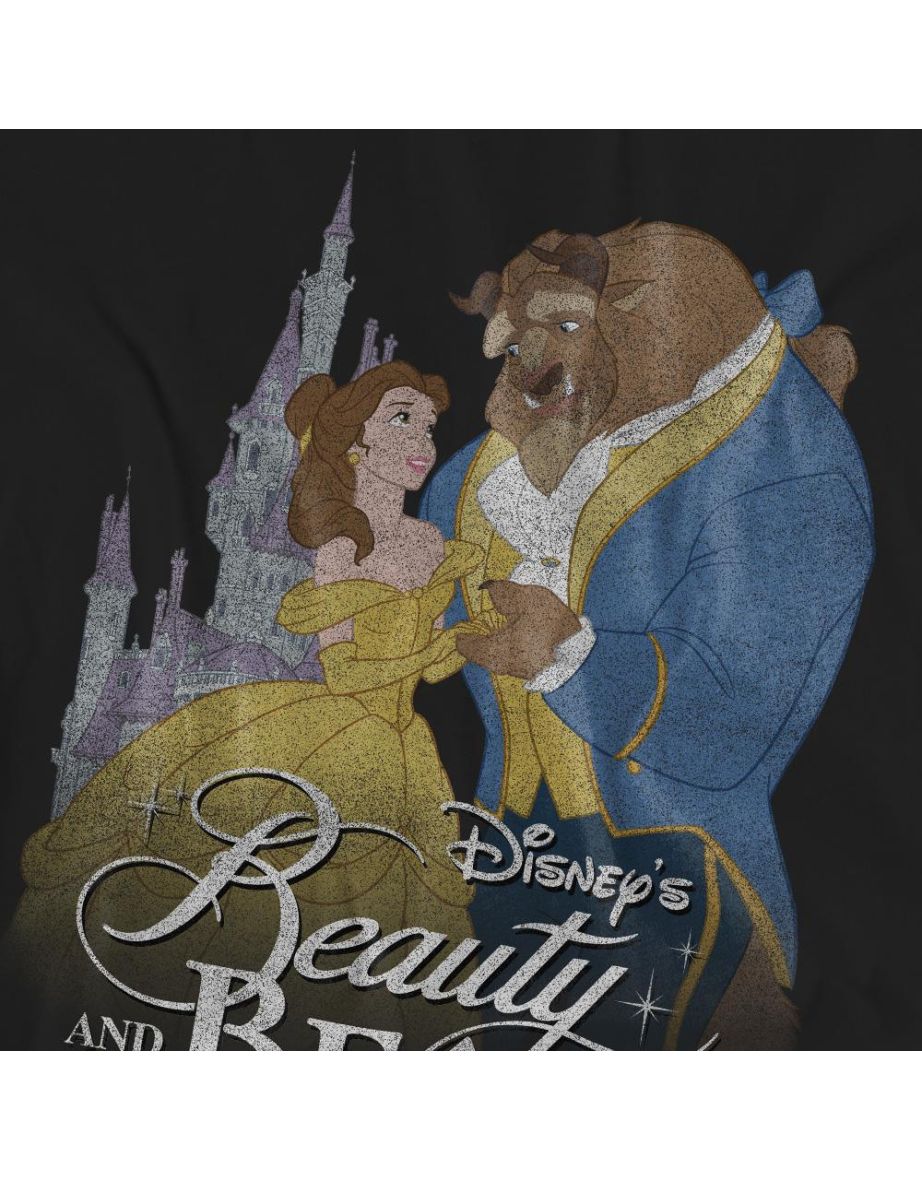 Beauty And The Beast Unisex Adult Belle Beast Castle T-Shirt - Black - 3