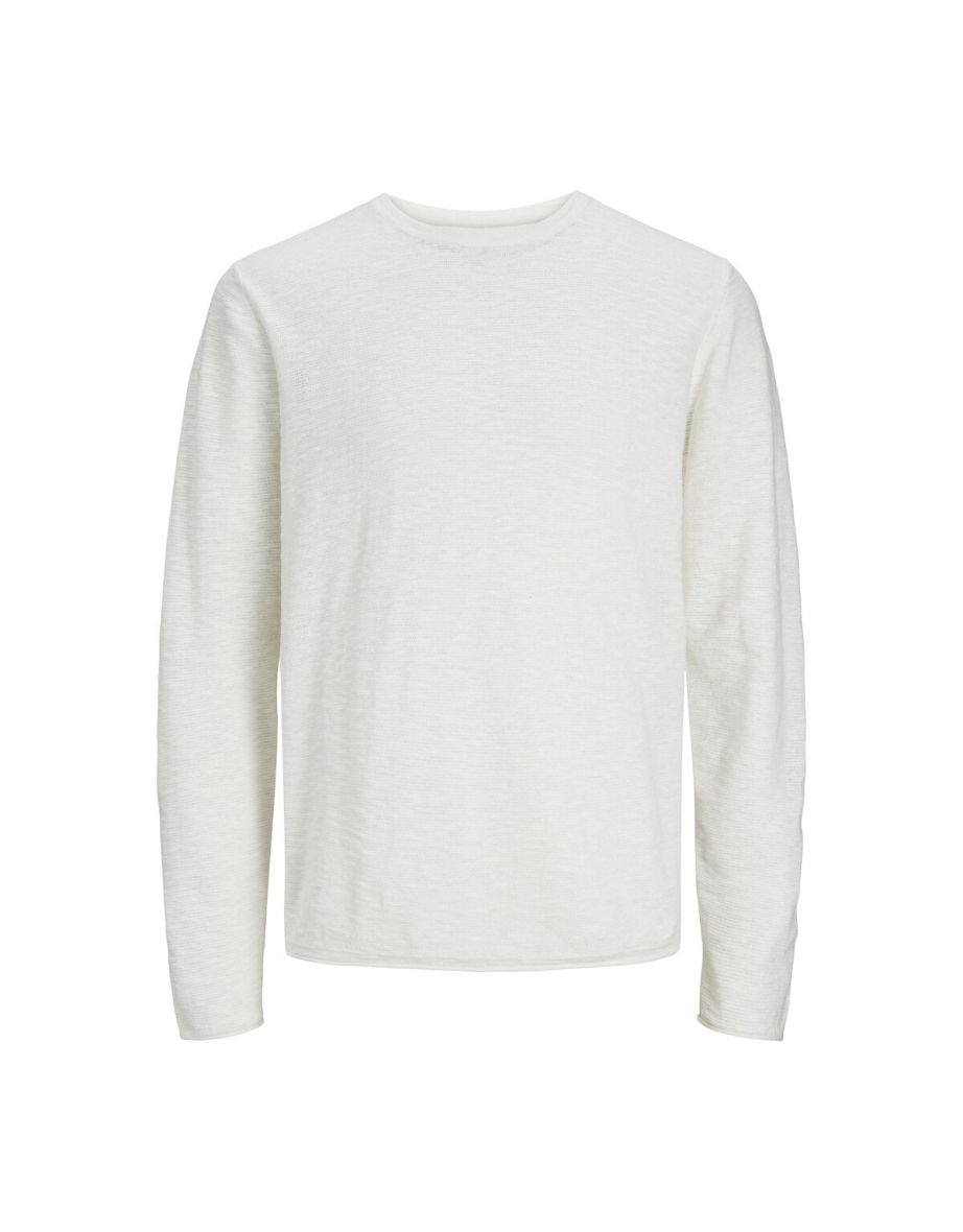 Cotton/Linen Jumper/Sweater with Crew Neck