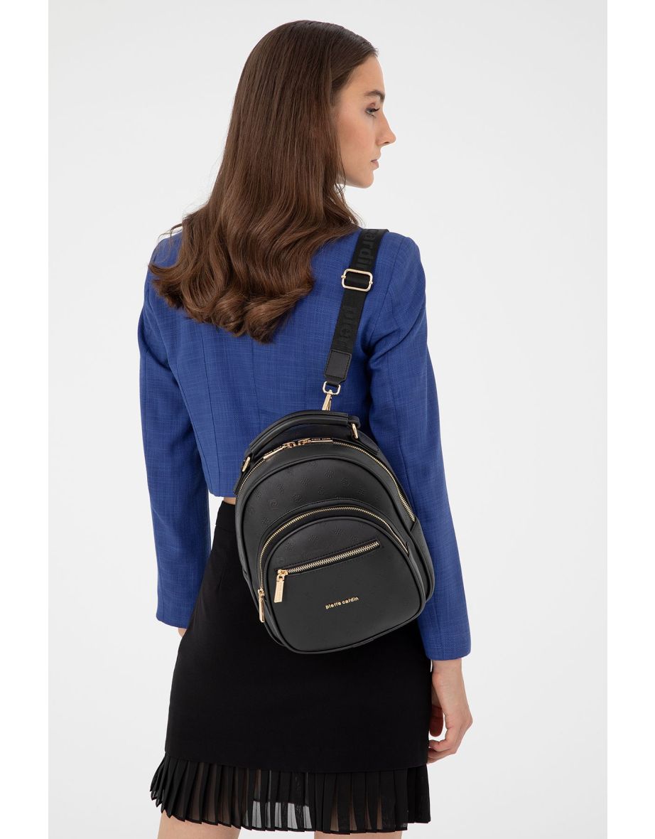 Women's Black Print Backpack