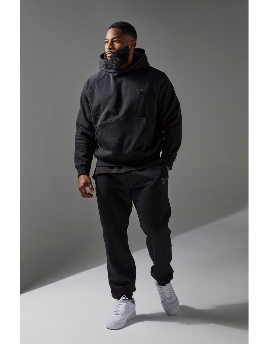 Training Dept Boxy Hoodie & Regular fit Jogger Tracksuit - black